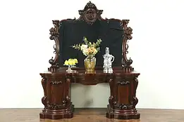 Carved Mahogany Antique 1860 Sideboard, Server or Console, Scotland #28785