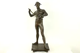 Cavalier, Antique French Bronze Sculpture, Signed Paul Dubois #31307