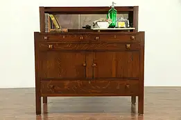 Arts & Crafts Mission Oak Antique Craftsman Sideboard Server or Buffet #30650