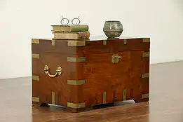 Rosewood Vintage Thai Treasure Chest or Trunk, Brass Mounts #30376