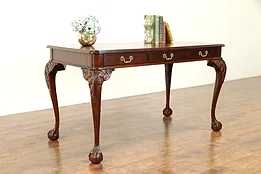 Georgian Chippendale Style Vintage Library Table or Desk, Bernhardt #31138