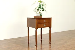 Sheraton Antique Cherry 1830's Nightstand or Lamp Table, New England #31331