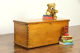 Country Pine Antique Trunk or Blanket Chest, Coffee Table #31645