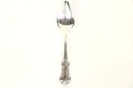 Victorian Antique Coin Silver Serving Spoon, Monogram, Signed J. Bachman #29367