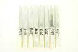 Set of 8 Pearl, Sterling & Stainless Fruit or Cheese Knives, England #28890