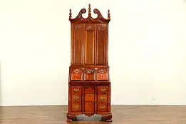 Traditional Georgian Style Mahogany Vintage Secretary Desk & Bookcase #30862