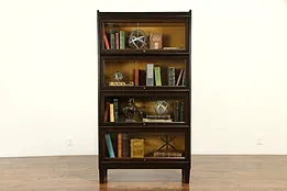 Lawyer 1920 Antique 4 Stack Birch Bookcase, Signed Weis #31857