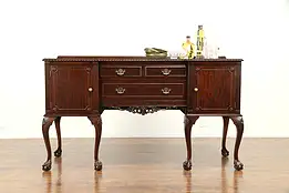 Georgian Design Vintage Carved Mahogany Sideboard, Server or Buffet #31293