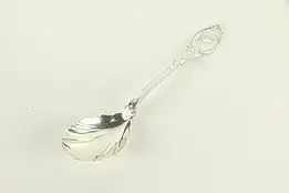 Victorian Antique Silverplate Shell Serving Spoon, Young Lady, H & S #31547