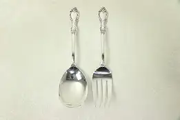 Silverplate Vintage Salad Serving Set, Spoon & Fork, Signed Rogers #30078