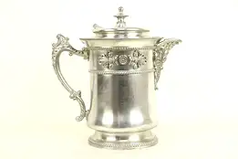 Victorian Antique Silverplate Water Pitcher, Pat. 1868, Meriden, CT #30373