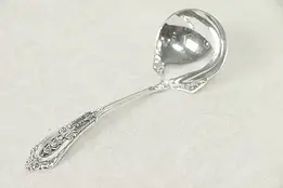 Sterling Silver Sauce or Gravy Ladle, Rose Point by Wallace #30126