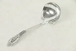 Sterling Silver Sauce or Gravy Ladle, Rose Point by Wallace #30126