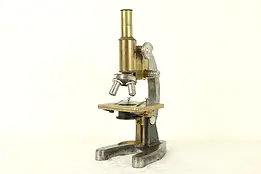 Victorian Brass & Iron Antique English Microscope, Cooke of York #30885