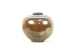 Art Pottery Vessel & Lid, Dark Glaze Covered Jar, Bruce Bodden #30483