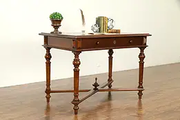 Walnut & Cherry Antique Austrian Library Table or Desk #31739