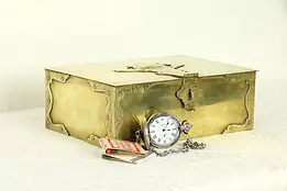 Brass Antique Humidor, Jewelry Box, Treasure Chest, Bradley & Hubbard #31598