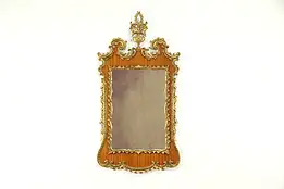 Vintage Carved Mahogany & Gold Wall Mirror, Italy B #30916