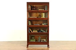 Lawyer 5 Stack Antique Mahogany Library or Office Bookcase, Macey #30323