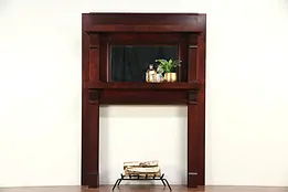 Mahogany Antique Fireplace Mantel & Mirror, Architectural Salvage #29568
