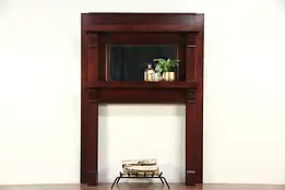 Mahogany Antique Fireplace Mantel & Mirror, Architectural Salvage #29568