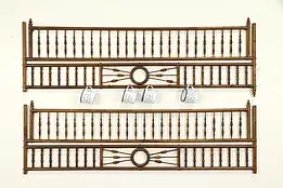 Pair of Victorian Antique Oak Stick & Ball Salvage Fretwork Panels #30846