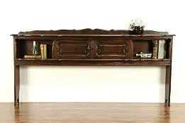 Country French Antique King Size Chestnut Bookcase Headboard #32210