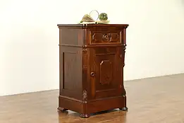 Victorian Antique Walnut Nightstand or Lamp Table #32245