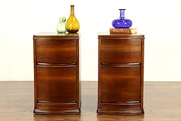 Pair of Midcentury Modern 1960 Vitnage Walnut Nightstands or End Tables #32290