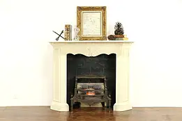 Decorative Fireplace, Brick Insert, Marble Mantel, Electric Flame Log #32304