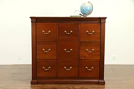 Traditional Mahogany 9 Drawer Antique Library or Office File Cabinet #32385