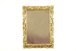 Hand Carved Italian Gold Antique 1920 Hall Mirror #32337