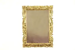 Hand Carved Italian Gold Antique 1920 Hall Mirror #32337