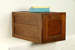 Oak Antique Craftsman One Drawer Desk Top File Cabinet #32429
