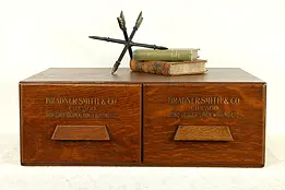 Oak Antique Desktop 2 Drawer File Cabinet, Bradner Chicago #32486