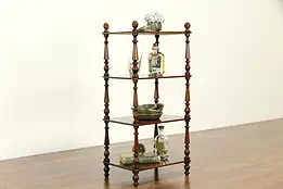 Victorian Antique English Fruitwood Curio Etagere or Dessert Shelf #32808