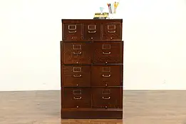 Oak Antique Stacking 9 Drawer Collector File Cabinet,  Pat. 1906 Amberg  #32943