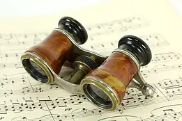 Opera Glasses, Antique Brown Enamel, Handle, Not Working #33175