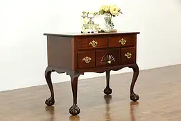 Georgian Design Mahogany Lowboy Chest, Carved Feet & Shell #33244