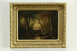 Victorian English Antique Painting, Forest & Stream #33345