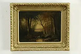 Victorian English Antique Painting, Forest & Stream #33345