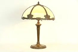 Lamp with Curved Stained Glass Panels, 1915 Antique #33369