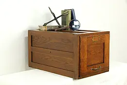 Oak Antique Craftsman One Drawer Desk Top File Cabinet #33399