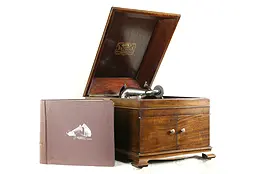 Victor Antique Mahogany Table Top Model VVIX Victrola Phonograph #33419
