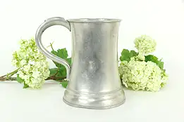 Pewter Victorian Antique English Quart Tankard or Mug, Royal Stamps B2 #33422