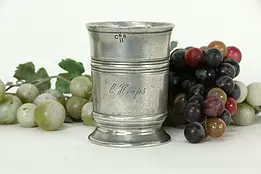 Pewter Antique English Beaker or Cup, Signature & Stamp C3 #33436