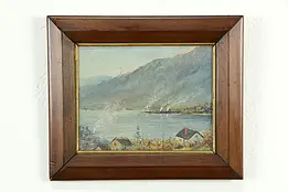 False Creek Vancouver Antique Oil Painting 12", J Rennie 1904 #33533