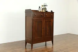 Country Walnut Antique Shaker Kitchen Pantry Cabinet or Jelly Cupboard #33719
