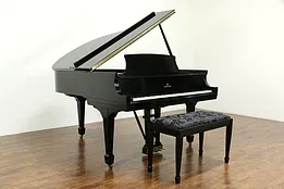 Steinway Model M 5' 7" Vintage Ebony 1953 Grand Piano & Bench #33782
