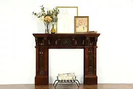 Victorian Eastlake Antique Cherry Architectural Salvage Fireplace Mantel  #33946